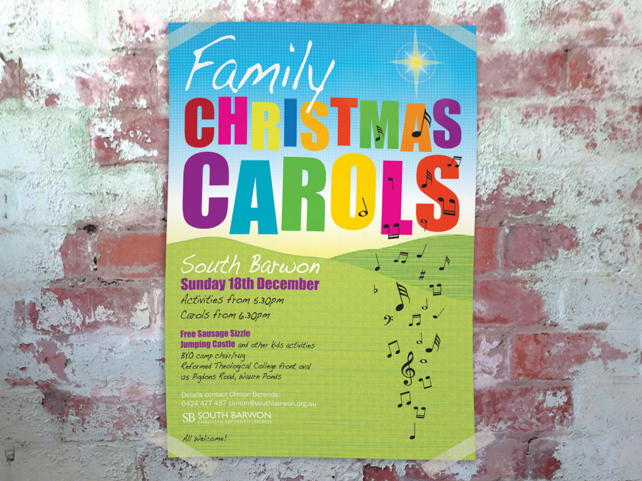 SBCRC South Barwon Christian Reformed Church - Illustrated poster design