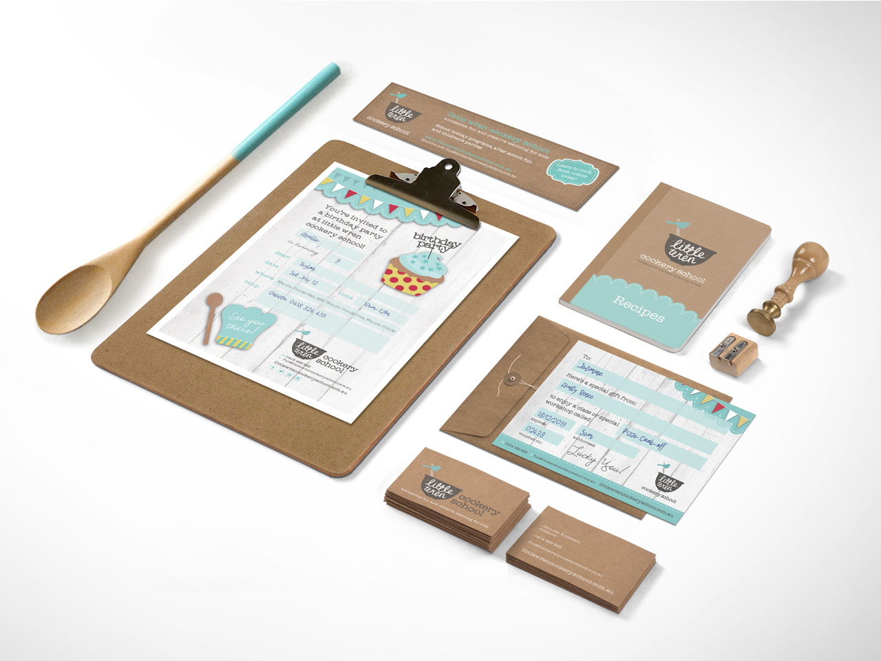 LITTLE WREN COOKERY SCHOOL - Brand Identity, Visual System and Collaterals.