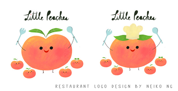 Logo Design for a restaurant called Little Peaches. 