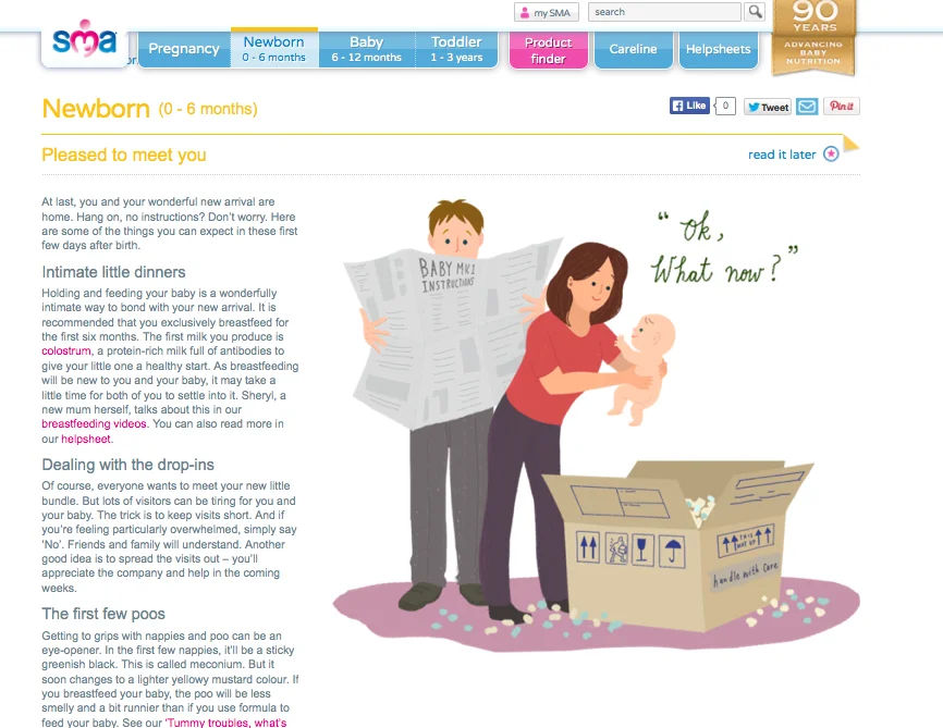 illustration for SMA baby formula UK. > http://www.smamums.co.uk/