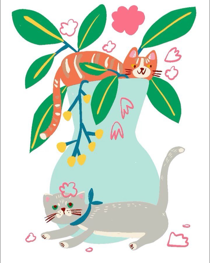Procreate is such a fun tool, I got to lay down in bed and draw LOL 😂 #cat #cats #somanycats #illustrationartists #illustration #catdrawing #artist #timelapse #timelapseart #pastel #catlovers #homesweethome