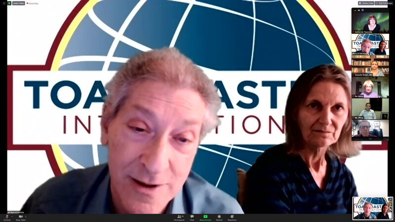 Toastmaster Mark and "Uh" Counter Patricia -December 10th, 2020