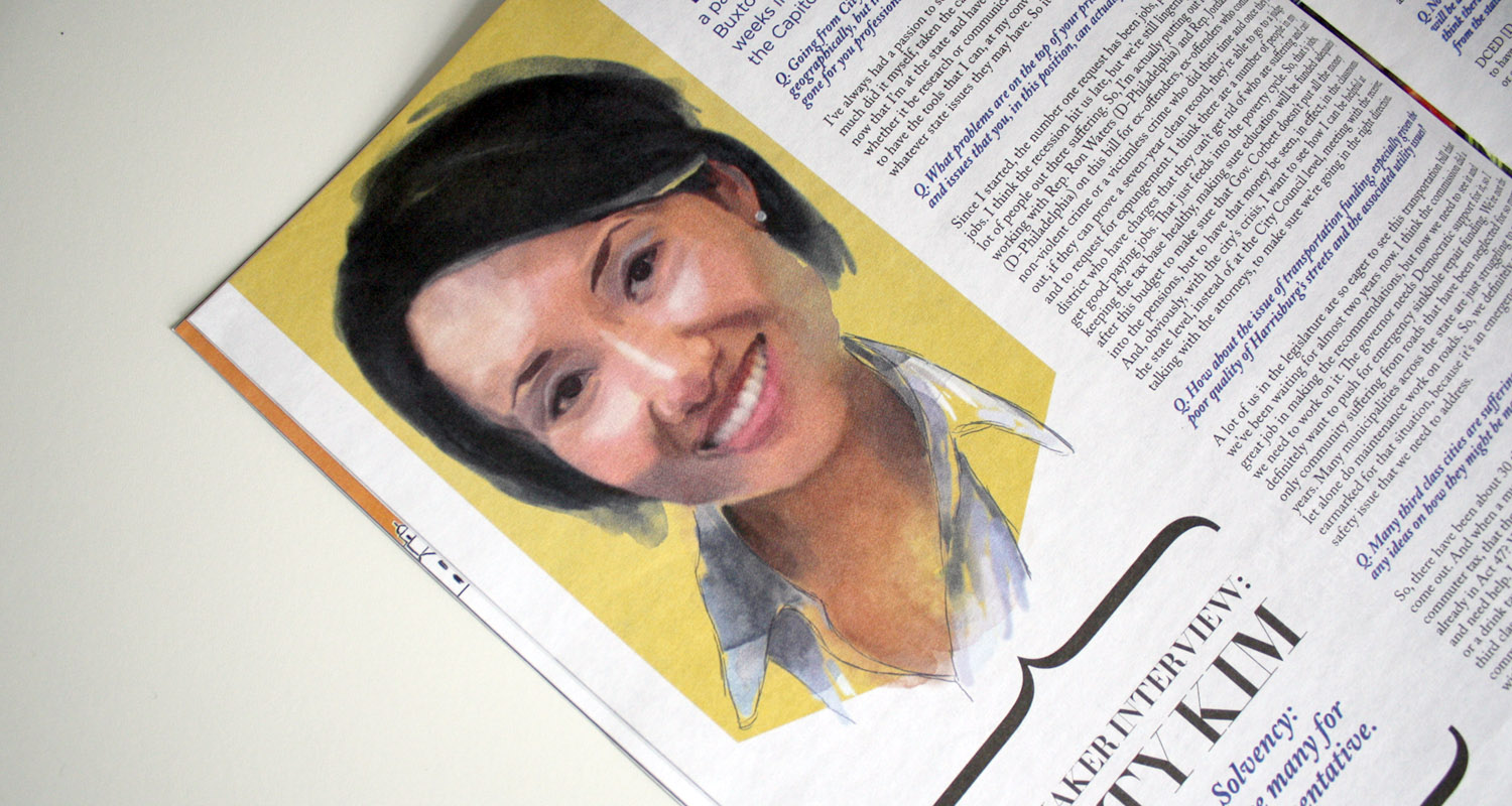 Acrylic illustration of Representative Patty Kim.