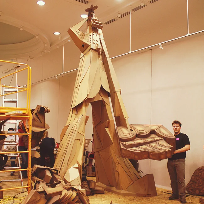 Stephen, pictured with a confederate soldier in progress. (He built the hand)