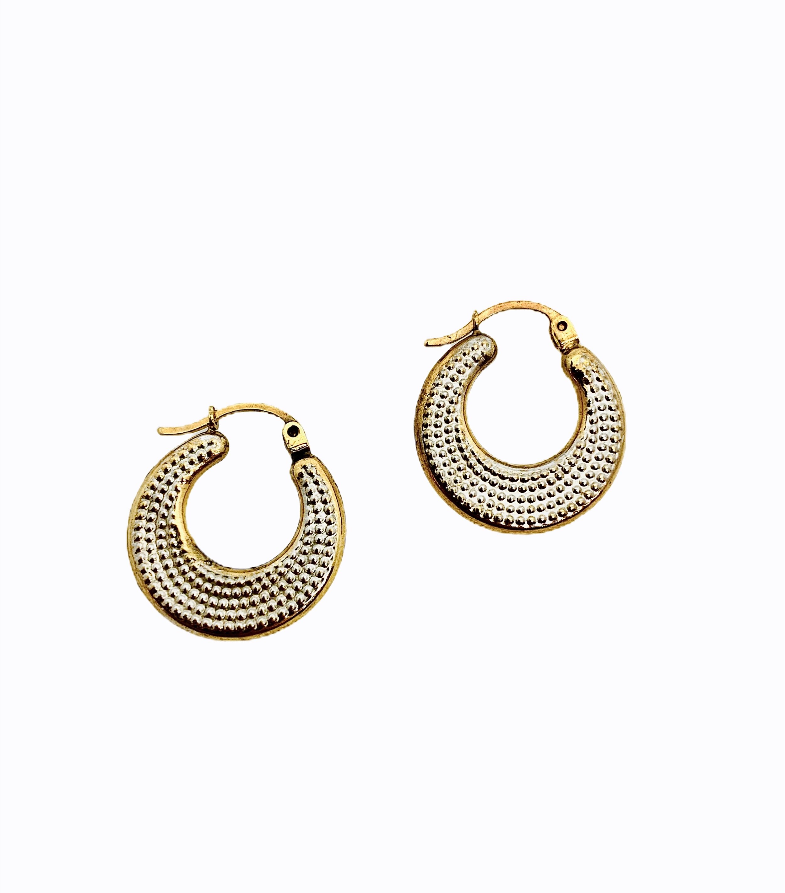 Two-toned dotted patterned hoops