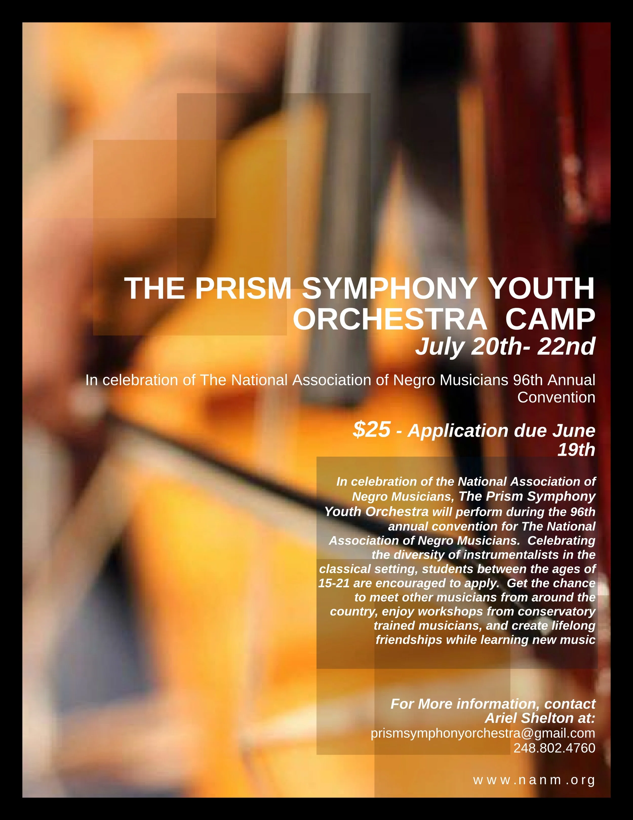 The Prism Symphony Youth Orchestra Camp