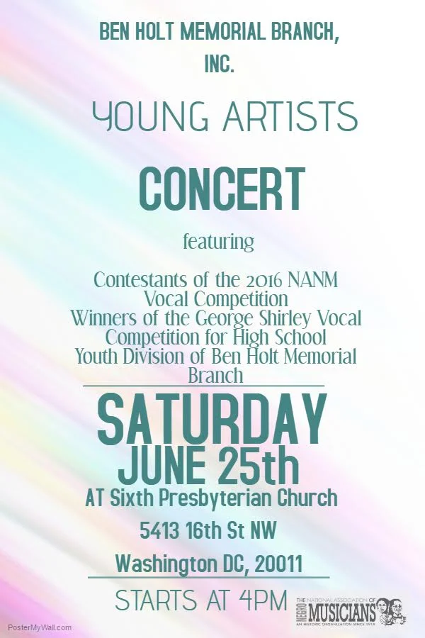Ben Holt Memorial Branch, Inc. presents "Young Artists Concert"