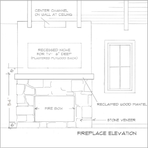 Elevation drawings with specifications.