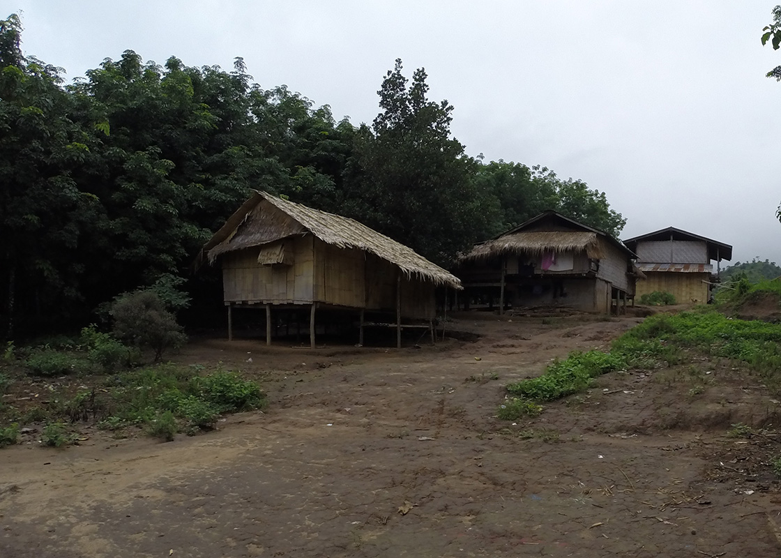 Houses in Fung Na, next to rubber plantations
