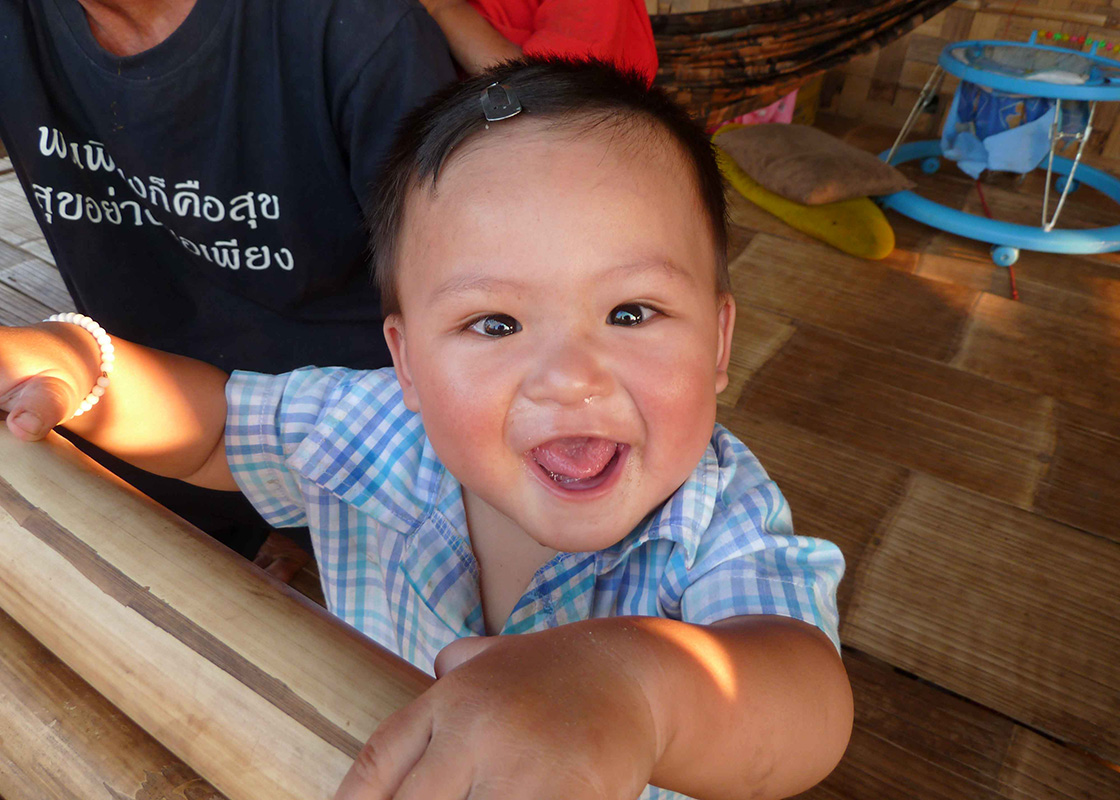 A boy being cared for in Fung Na