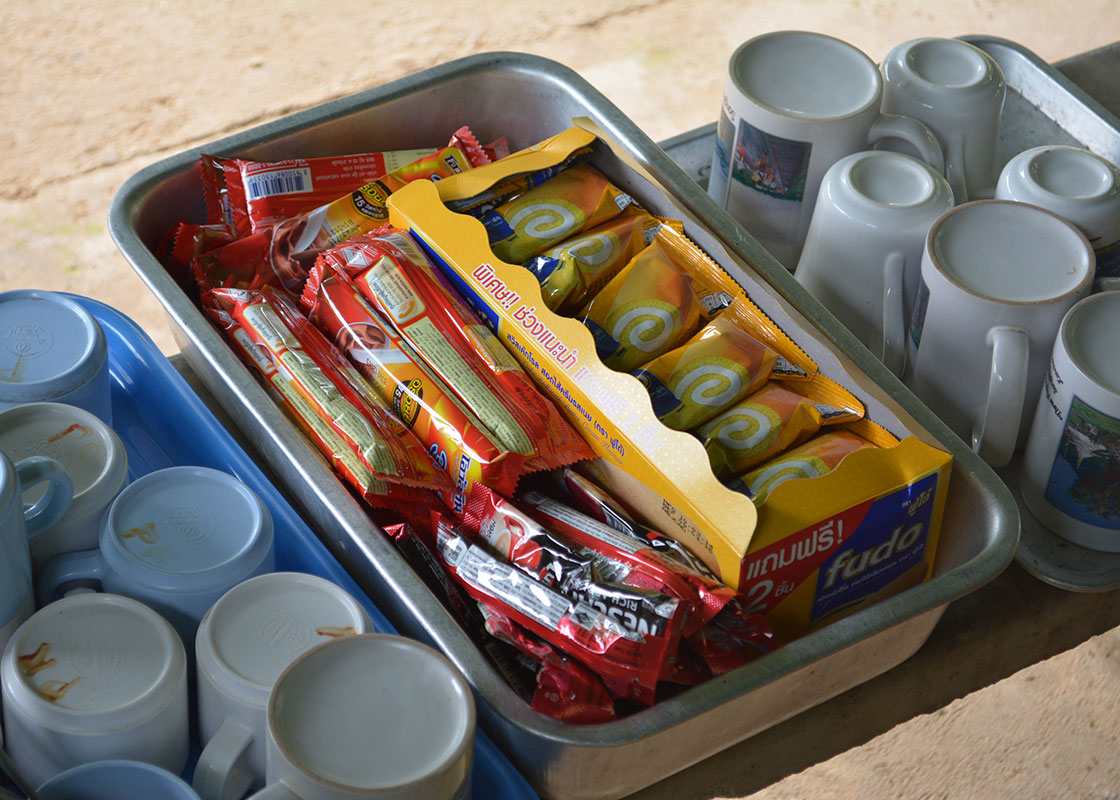Snacks and hot drinks ready!