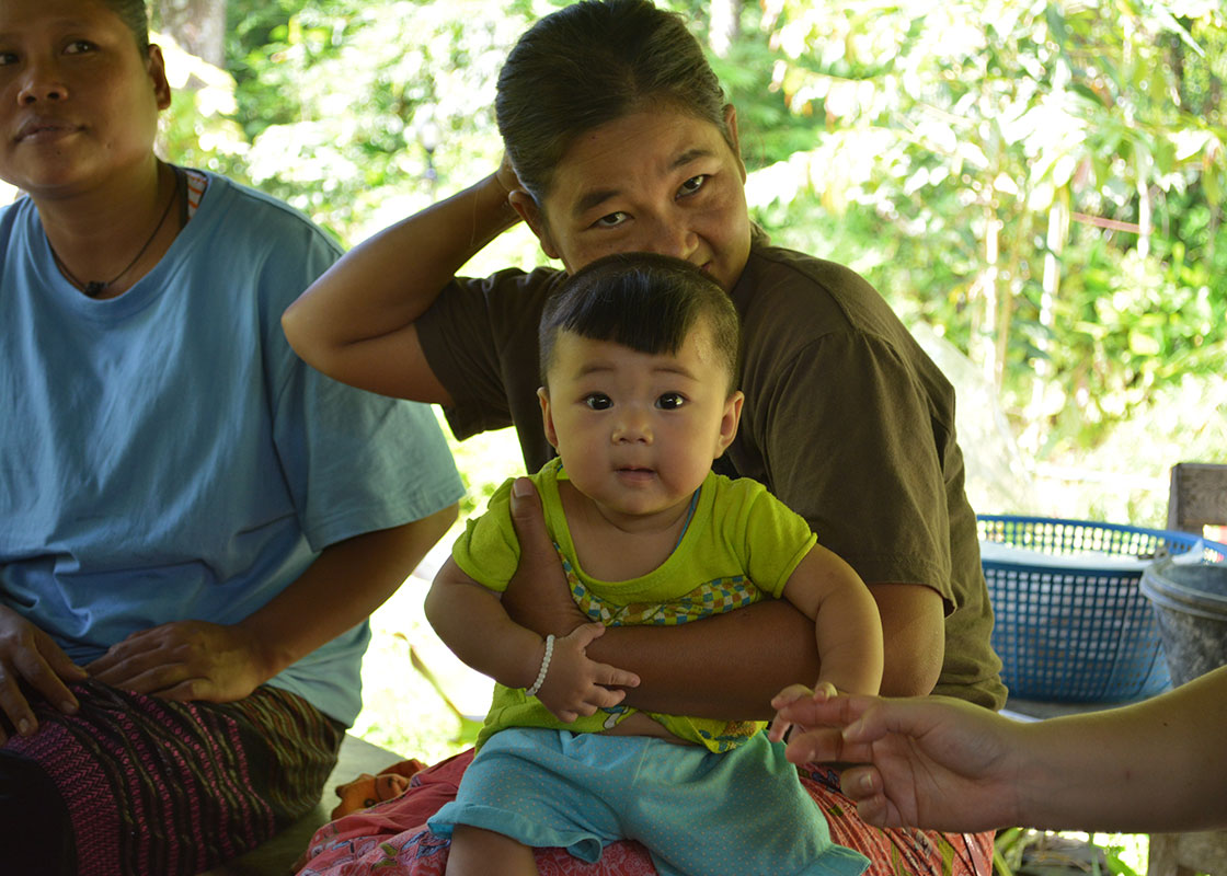 The baby girl was a trooper and never cried once while her mother participated in the workshop.