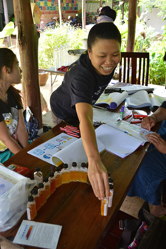 The results from the testing of fecal bacteria from the previous day were ready. The test demonstrated that all of the water samples were contaminated, while the boiled water was clean.