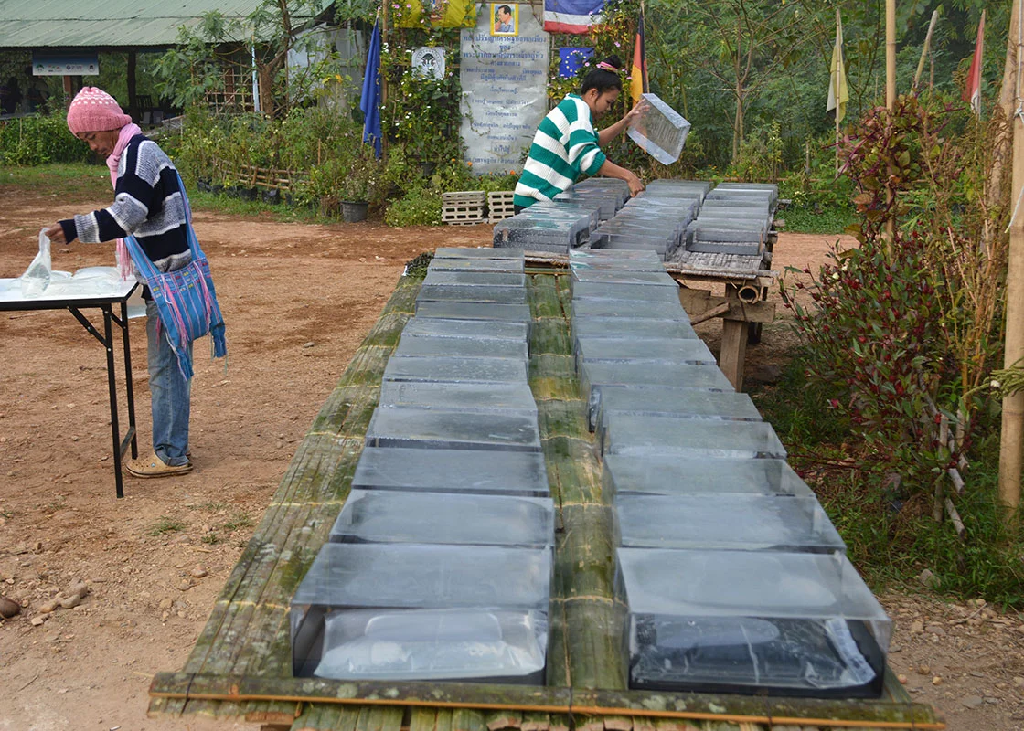 Piyawan and Joda set up the experiments.