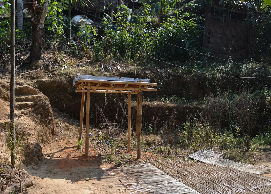 A platform for SODIS X at a house in Mong Sa Tur.