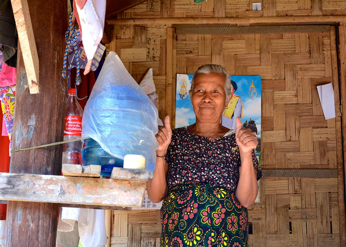 She was also very proud of the meticulous care she took of the safe drinking water container.