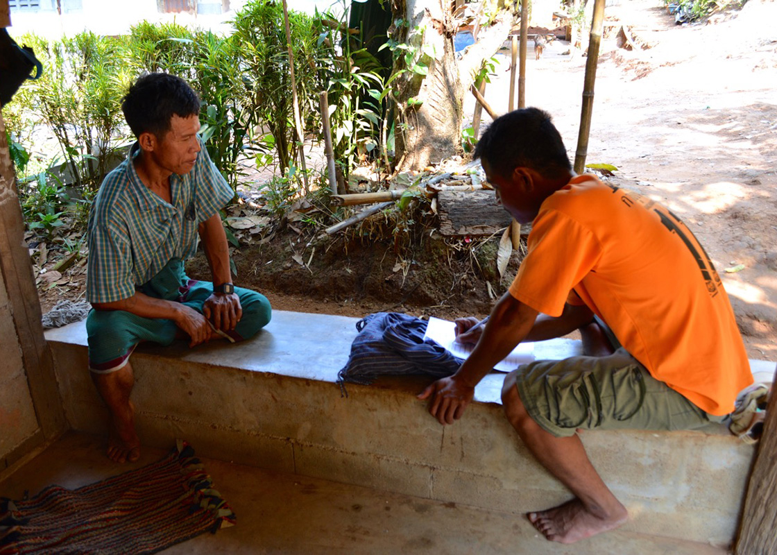 Taweeke interviewing a SODIS X user in Moraka community