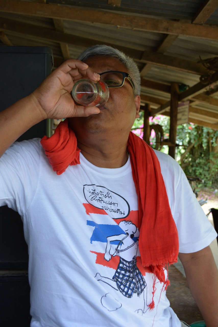 The water that was treated by SODIS X was brought out to welcome our team.