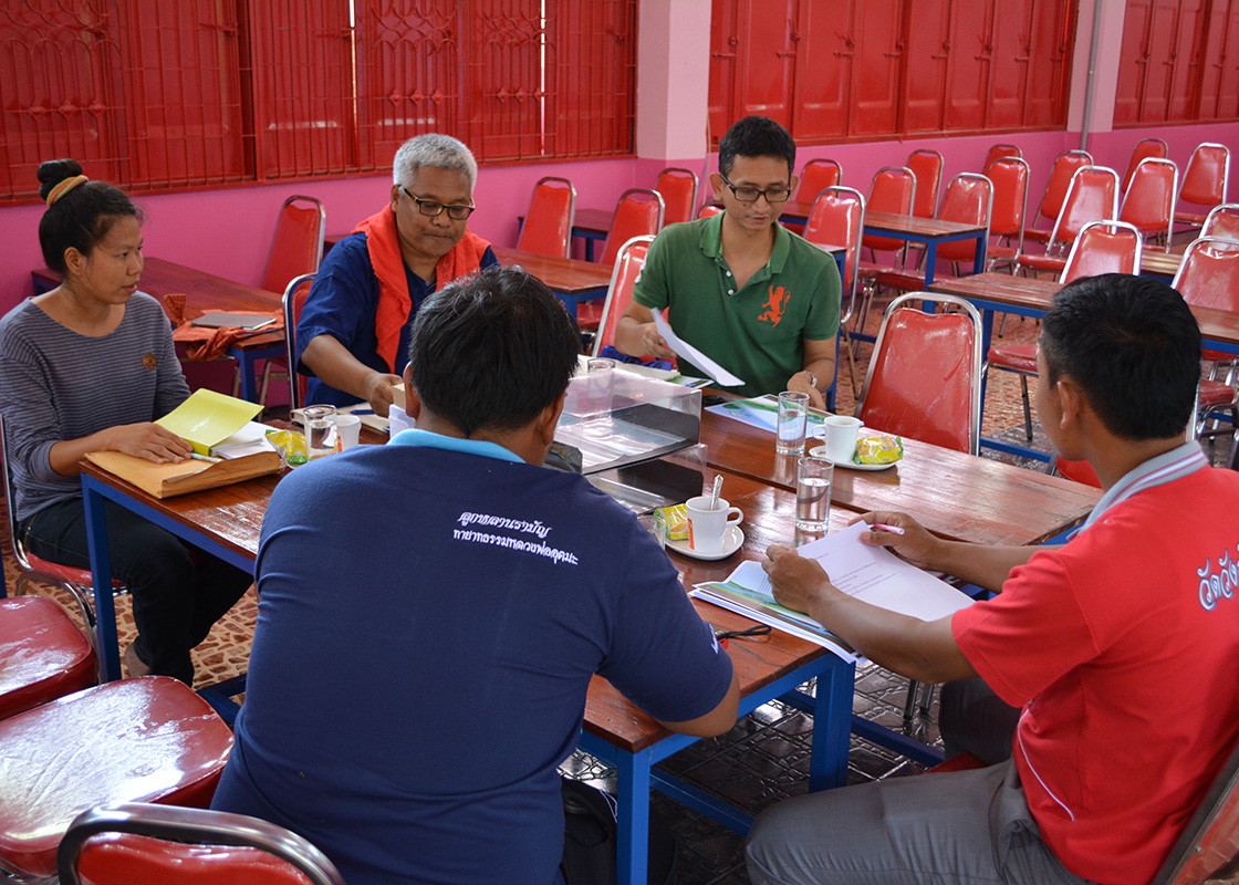 Sittha presenting a new set of lessons tailored for the students