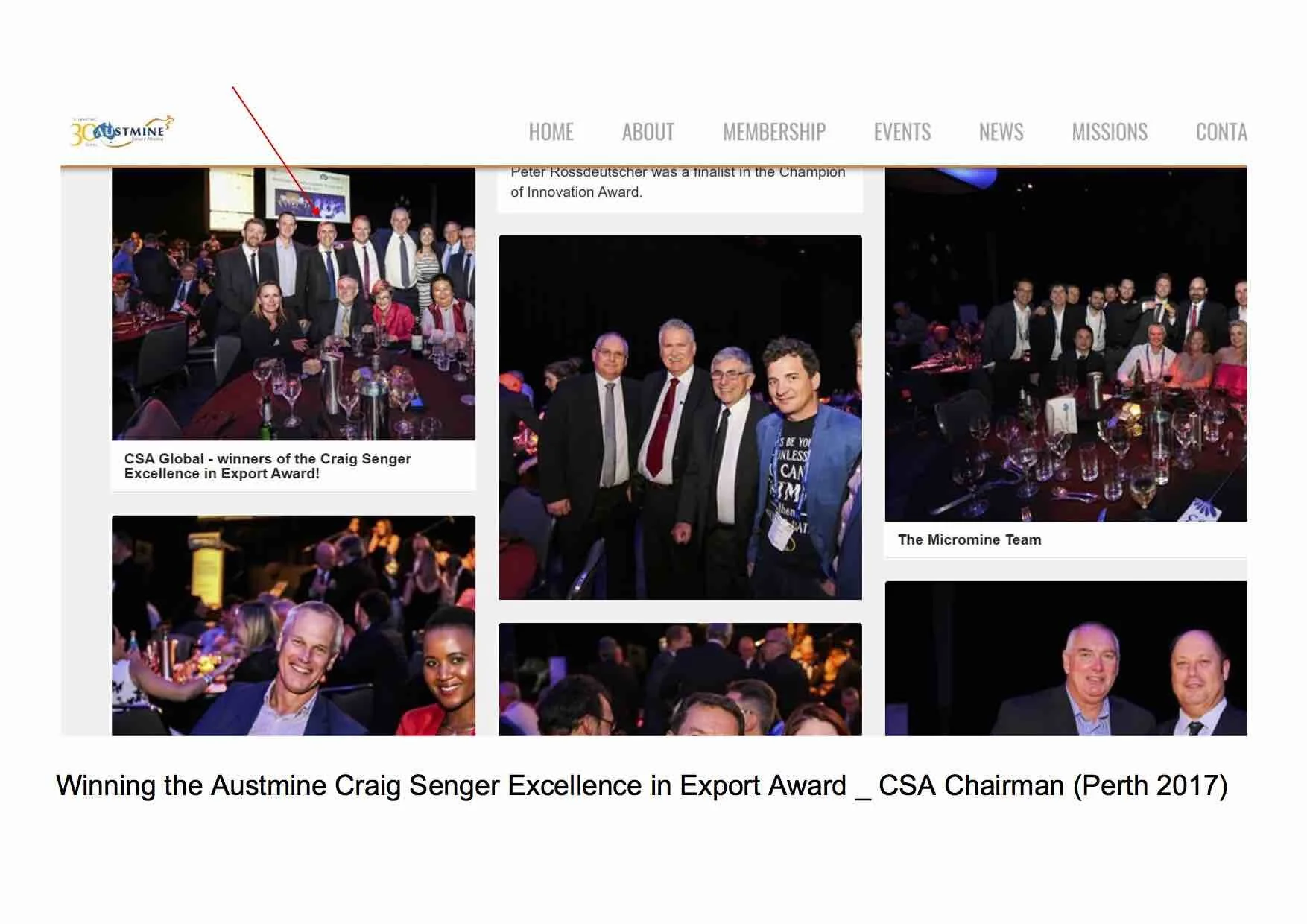 Winning the Austmine Craig Senger Excellence in Export .jpg