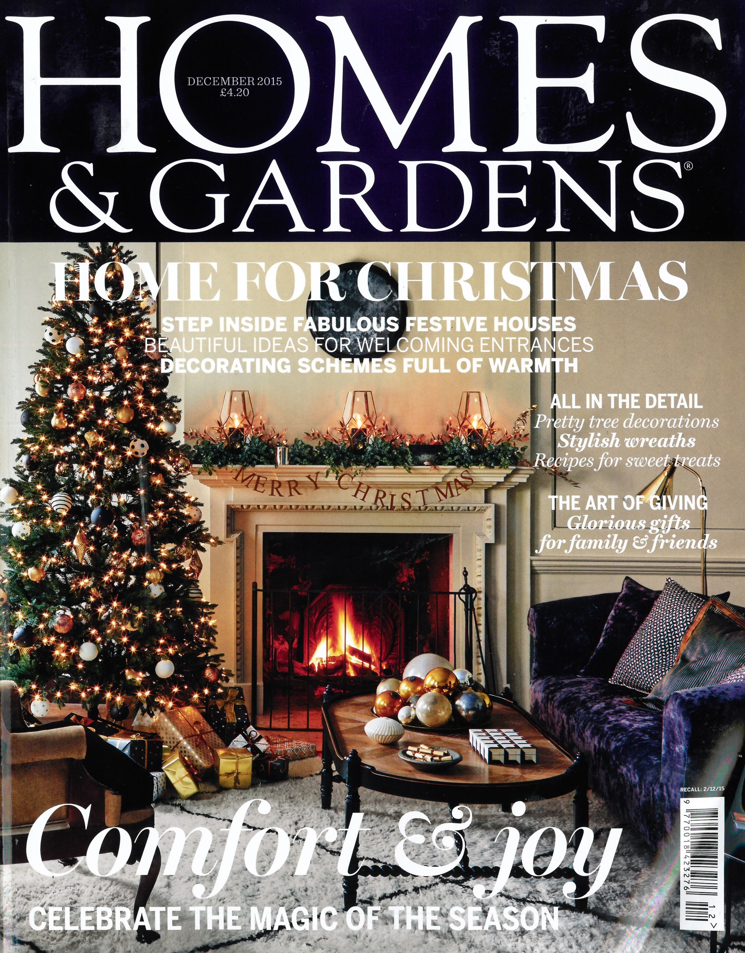 Home & Garden, December Issue, Front Page