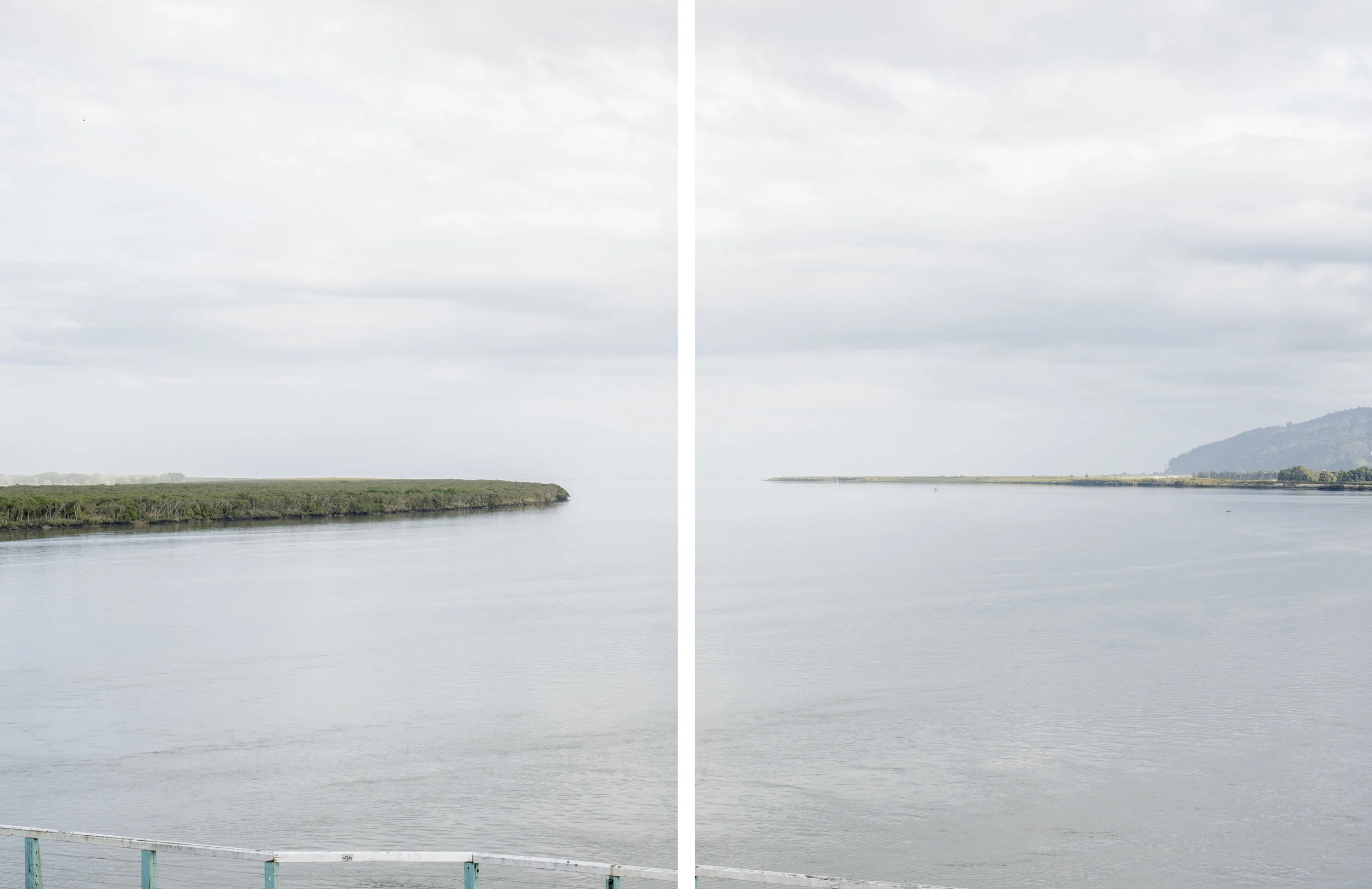 Waihou River Mouth Diptych 2017 Archival Pigment Print on matte photo rag Ed of 5. 600 x 787 each