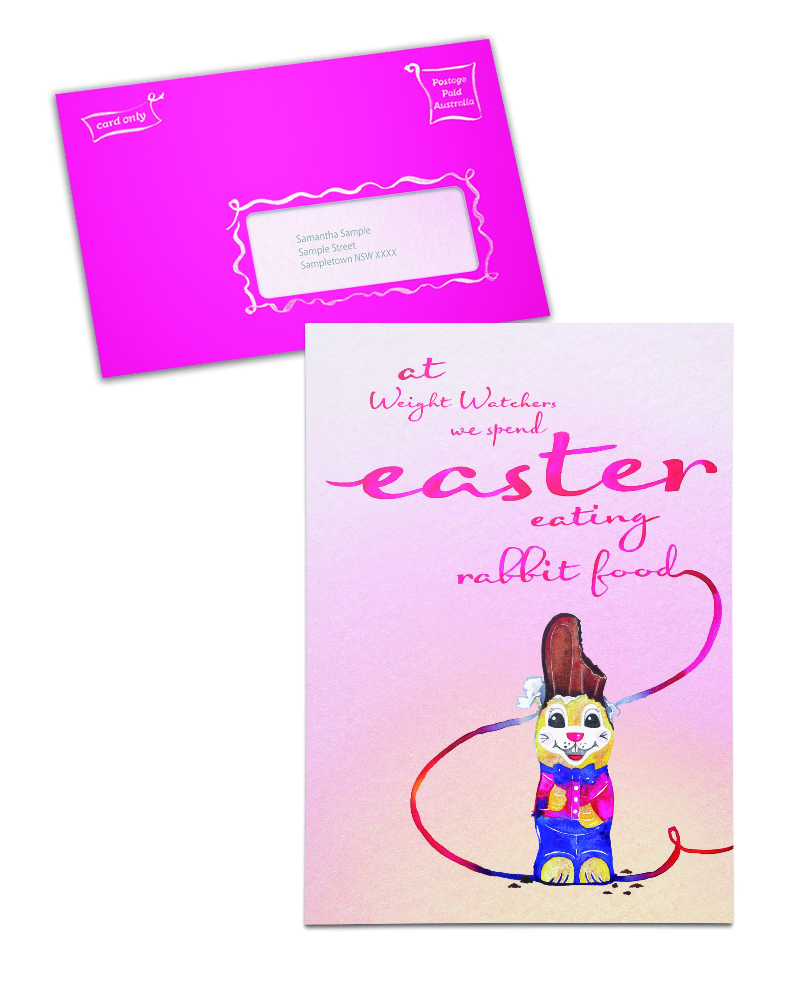 Easter DM, envelope and card front