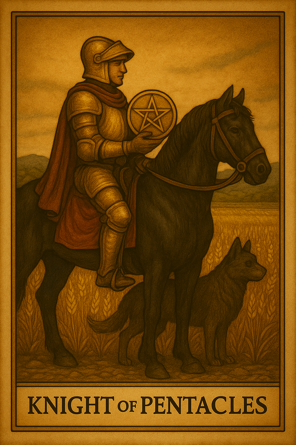 The Knight of Pentacles tarot card symbolising stable, long-term financial investments