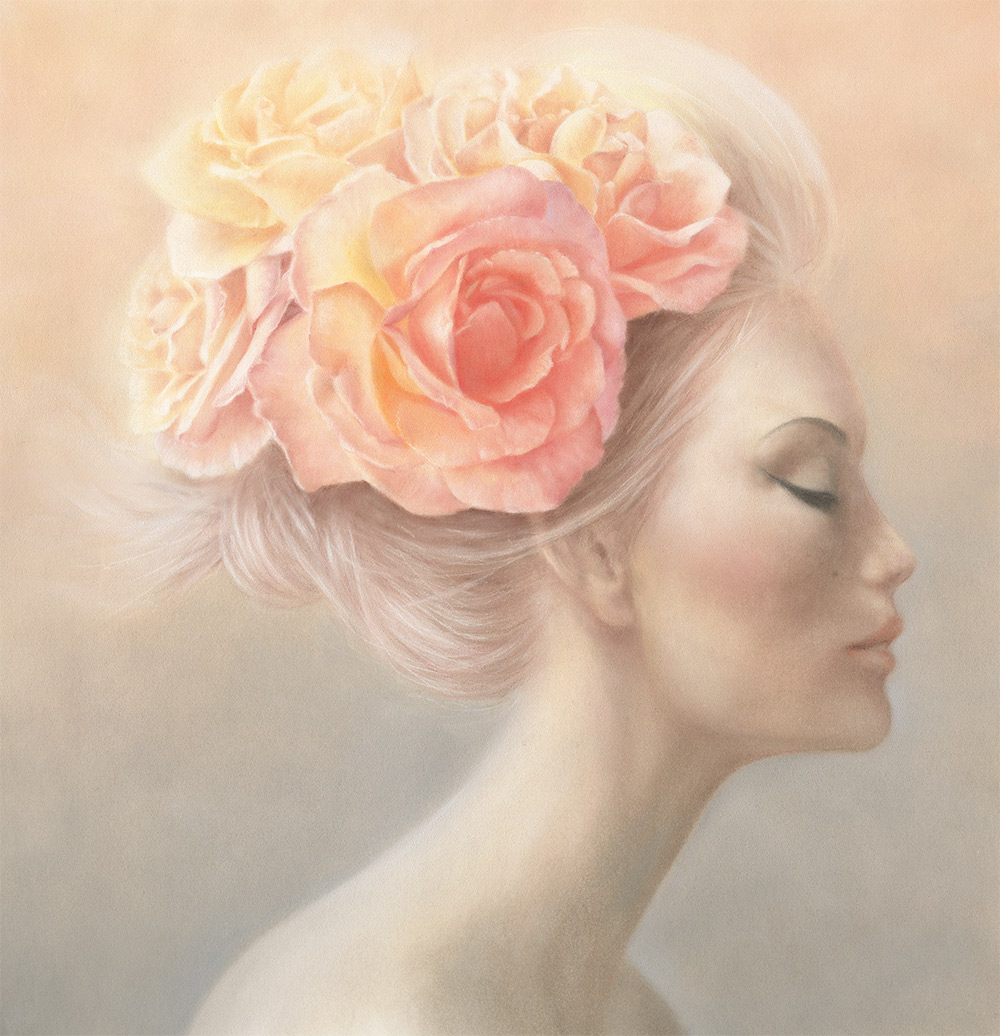   Flora &nbsp;. Pastel and pencil on paper . 30 x 30 cm . 2014 On Beauty . Modern Eden Gallery, San Francisco, US&nbsp; 