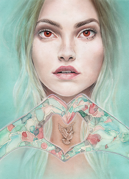   Lillith &nbsp;. Pastel, watercolour and pencil on paper . 17 x 24 cm .&nbsp;Earthly Beings Solo . Thinkspace Gallery, Culver City, US 