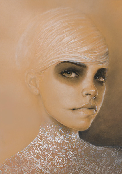   Grace  . Pencil, pastel and acrylic on paper . 27 x 39 cm .&nbsp;Issue 9 Kingbrown Magazine Lauch . The Tate, Sydney, AU 