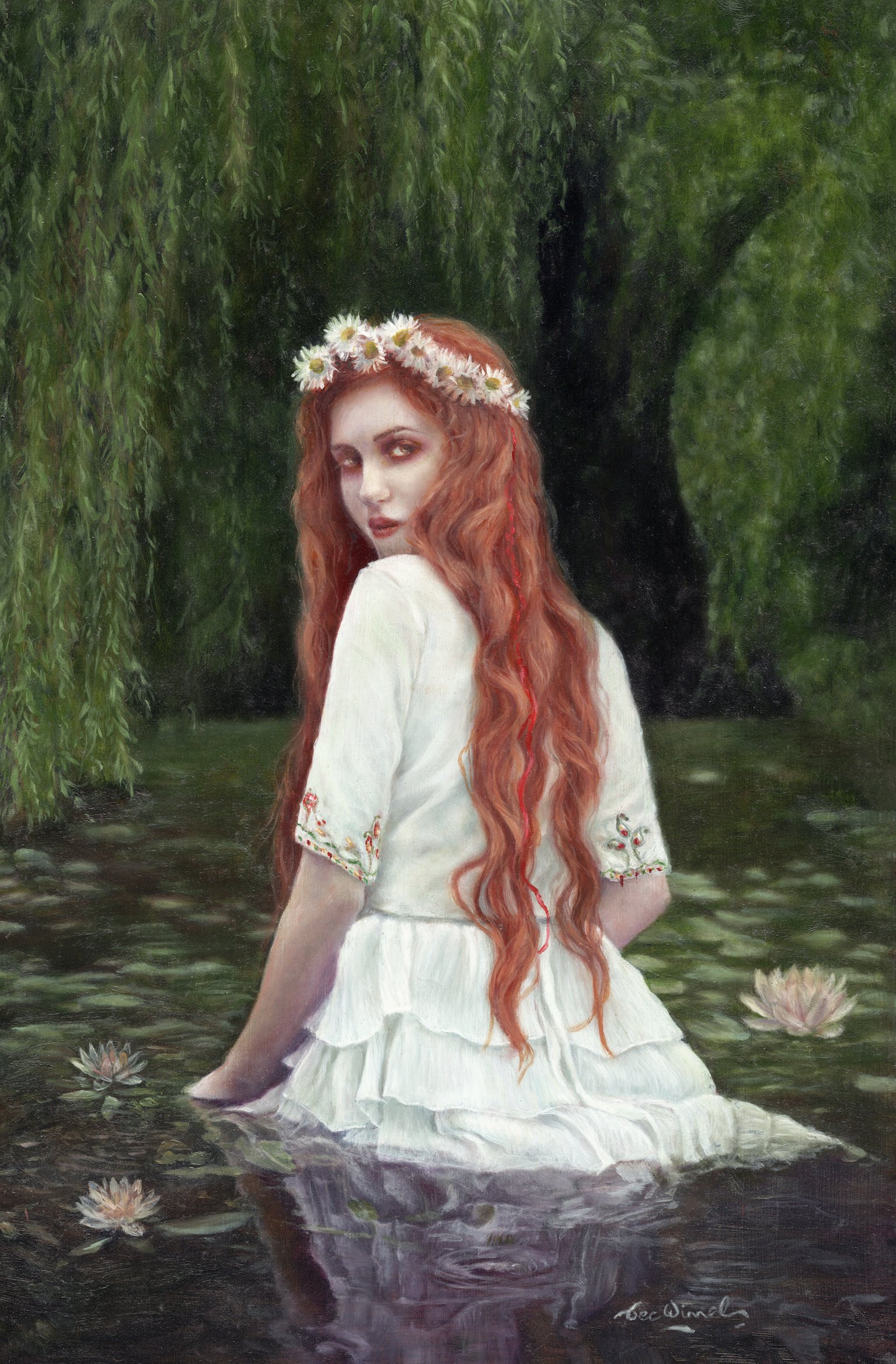 Ode to Ophelia . 2023 . Oil on Aluminium Panel . 8 x 10 inches 