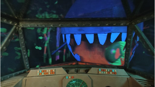 cardboard submarine & full scale shark puppet