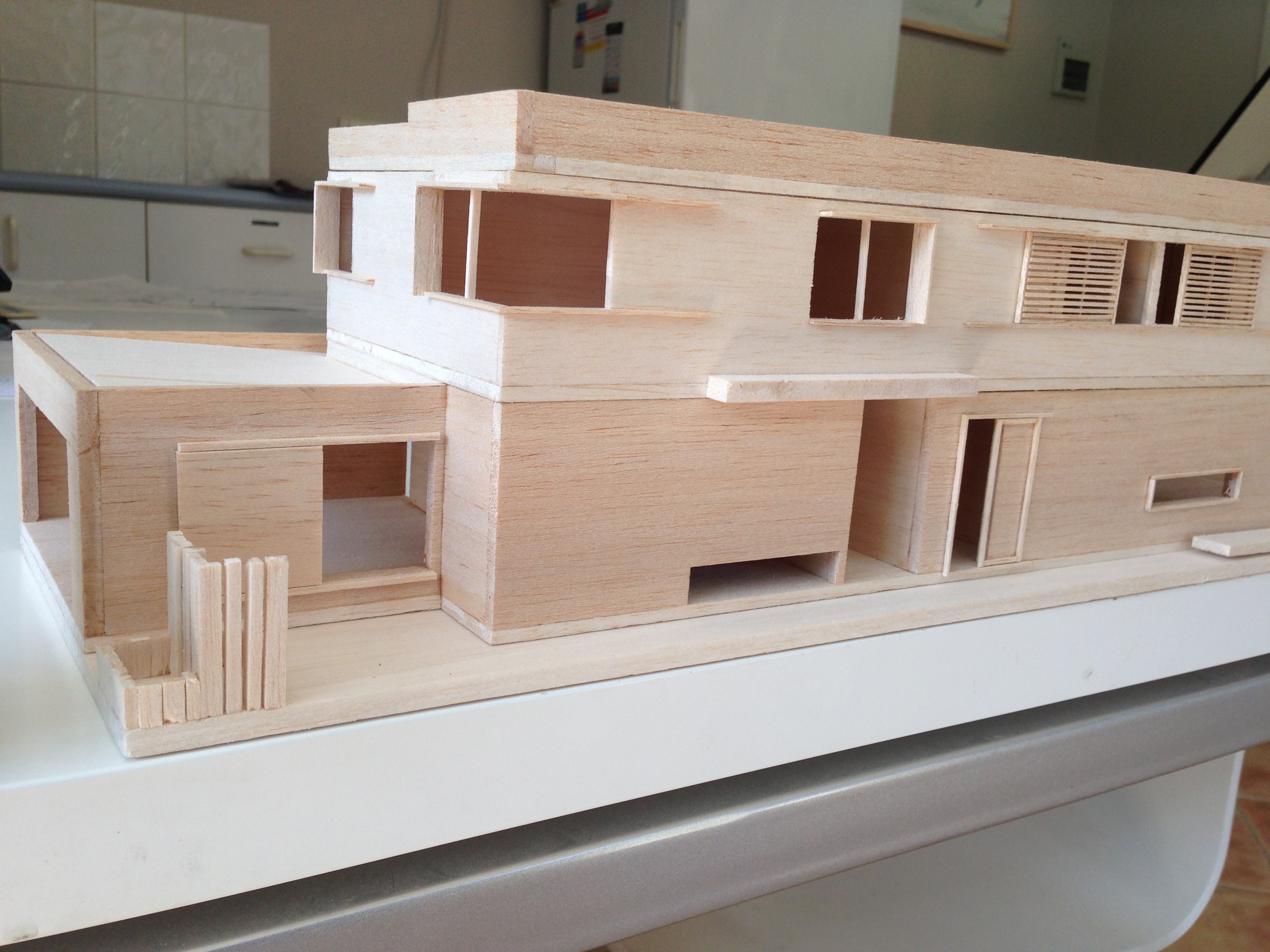 final concept model front side view of house including front fence