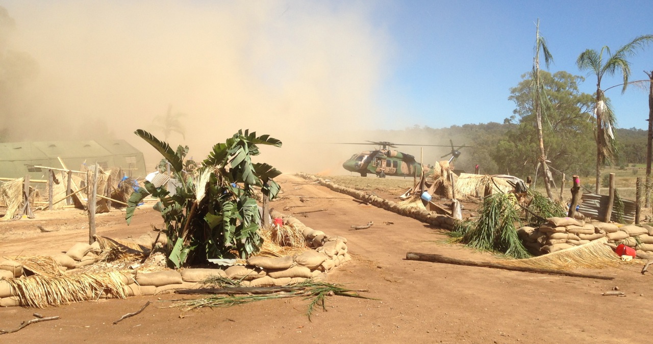 location on the morning of shoot pre large wetdown