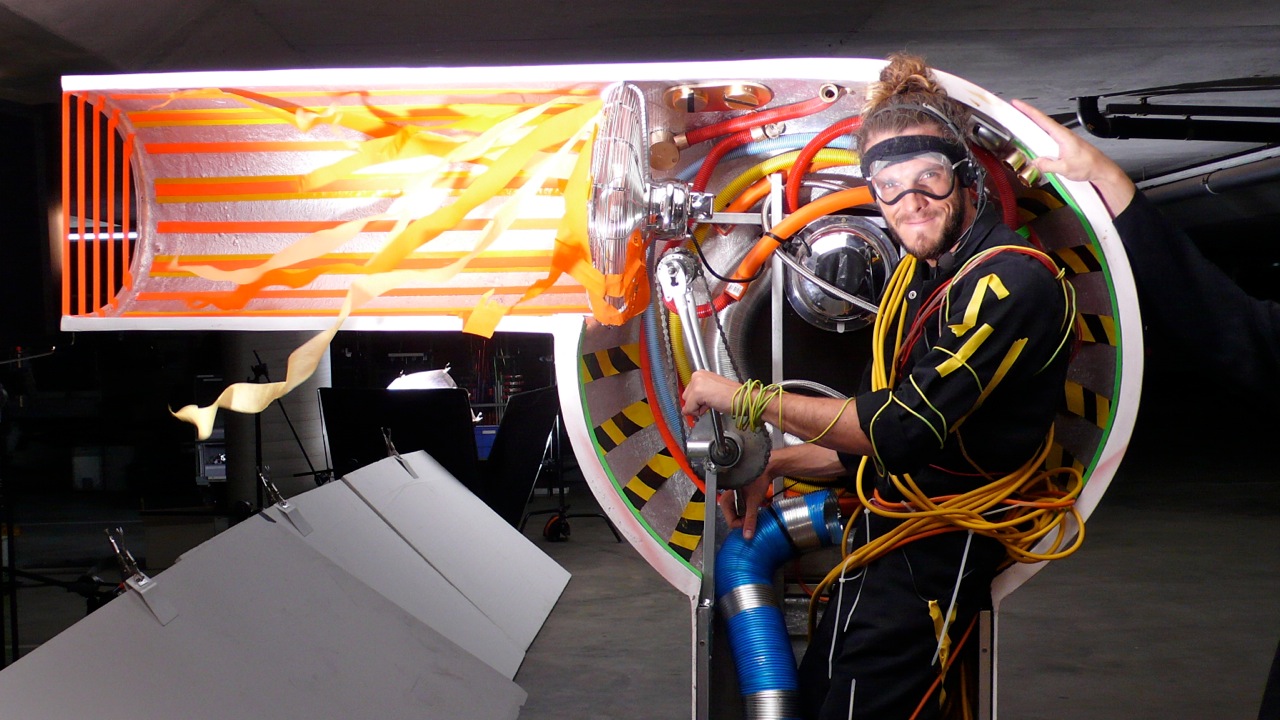 interior of giant hair dryer