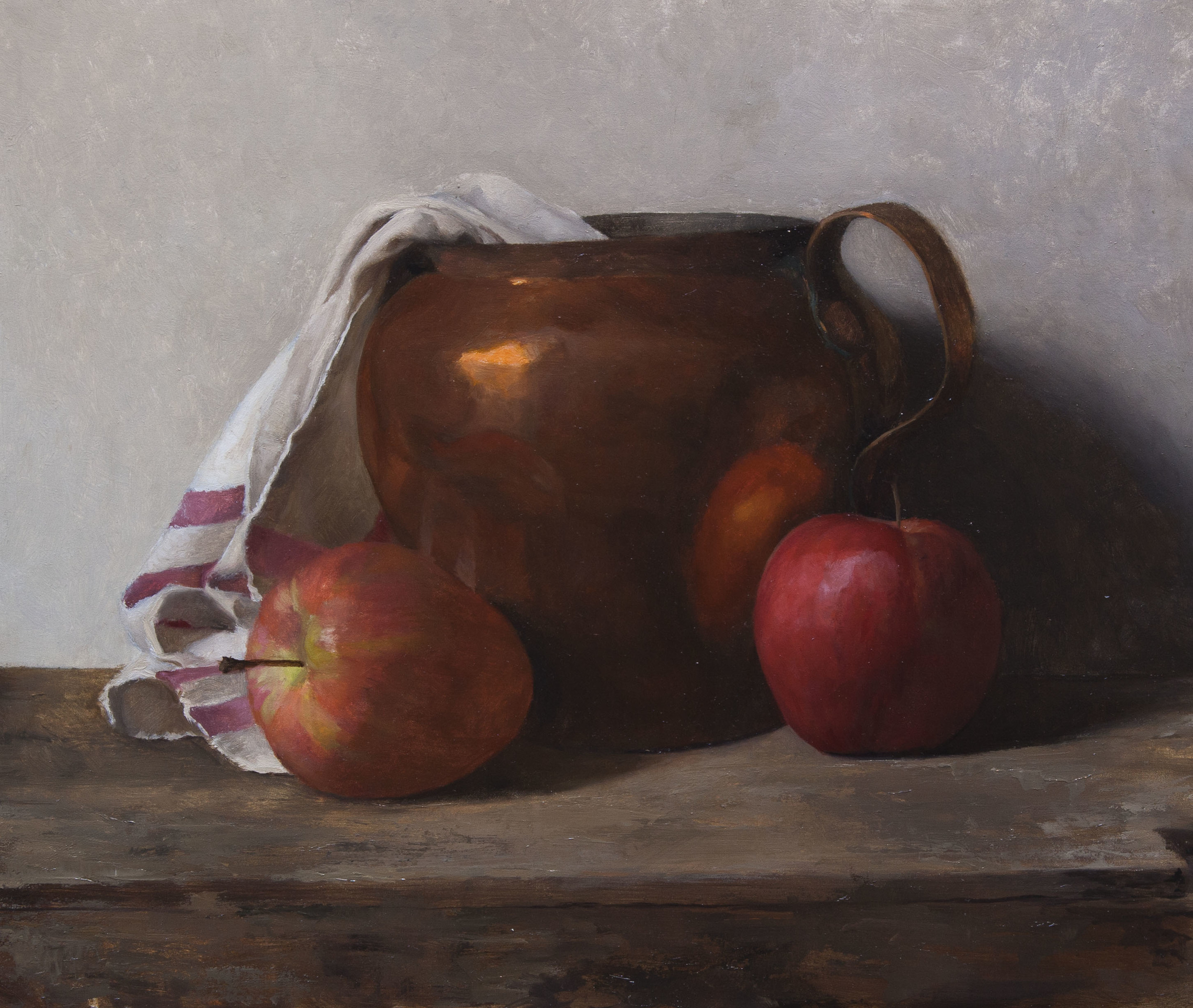  Copper Pot With Apples. 10x12. Oil on Panel 