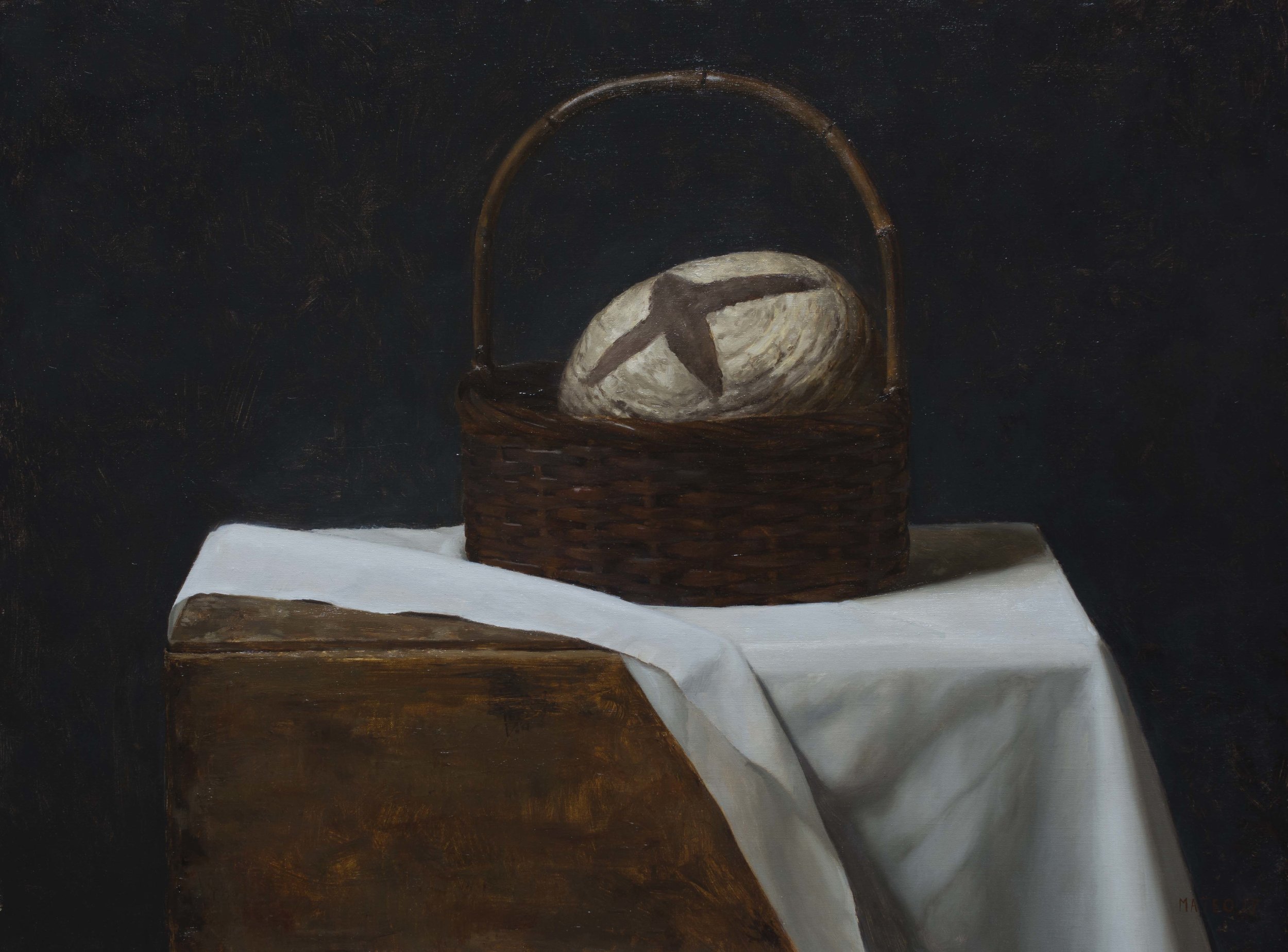 Basket of Bread. Oil on Canvas. 18x24