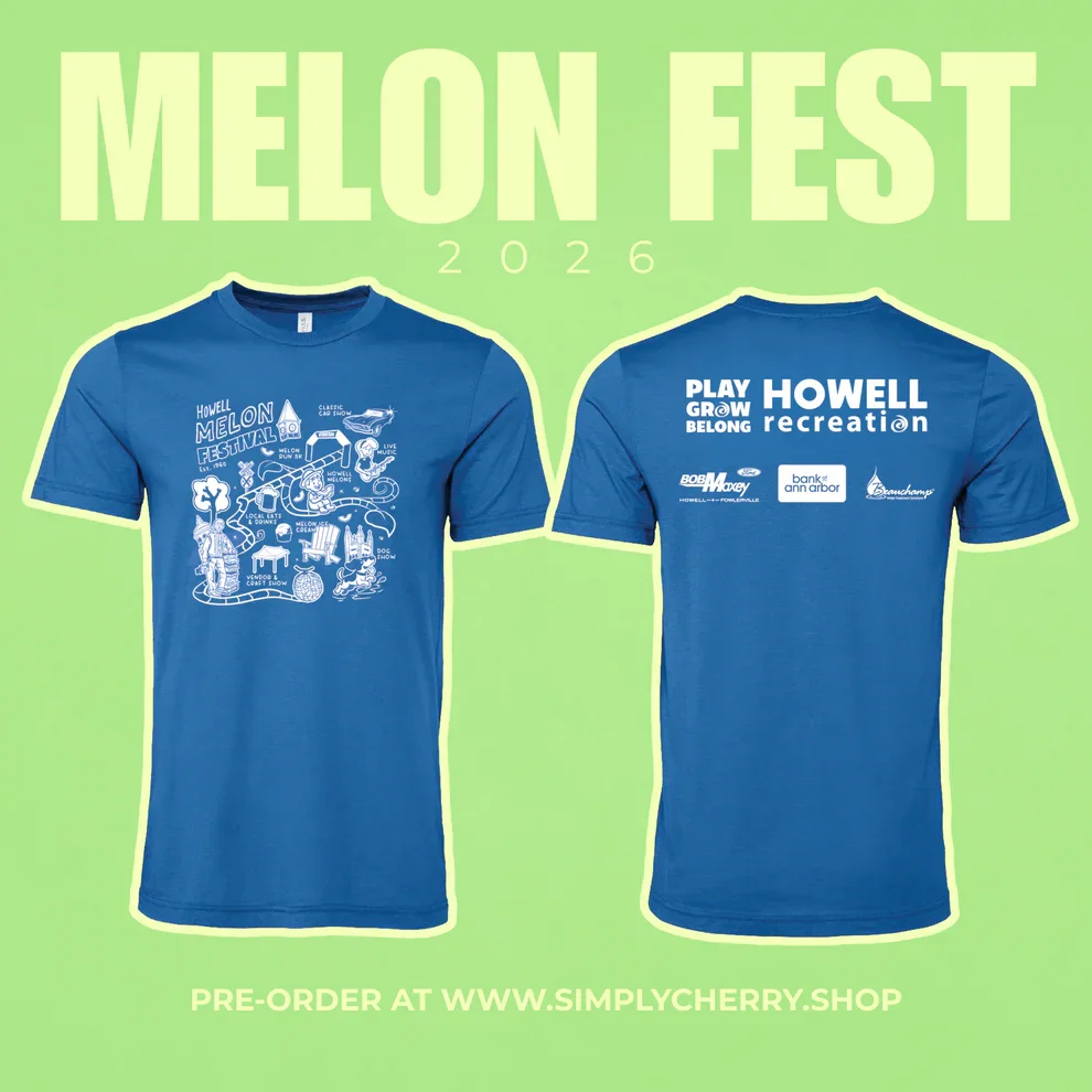 A mockup of the Howell Melon Festival shirt.