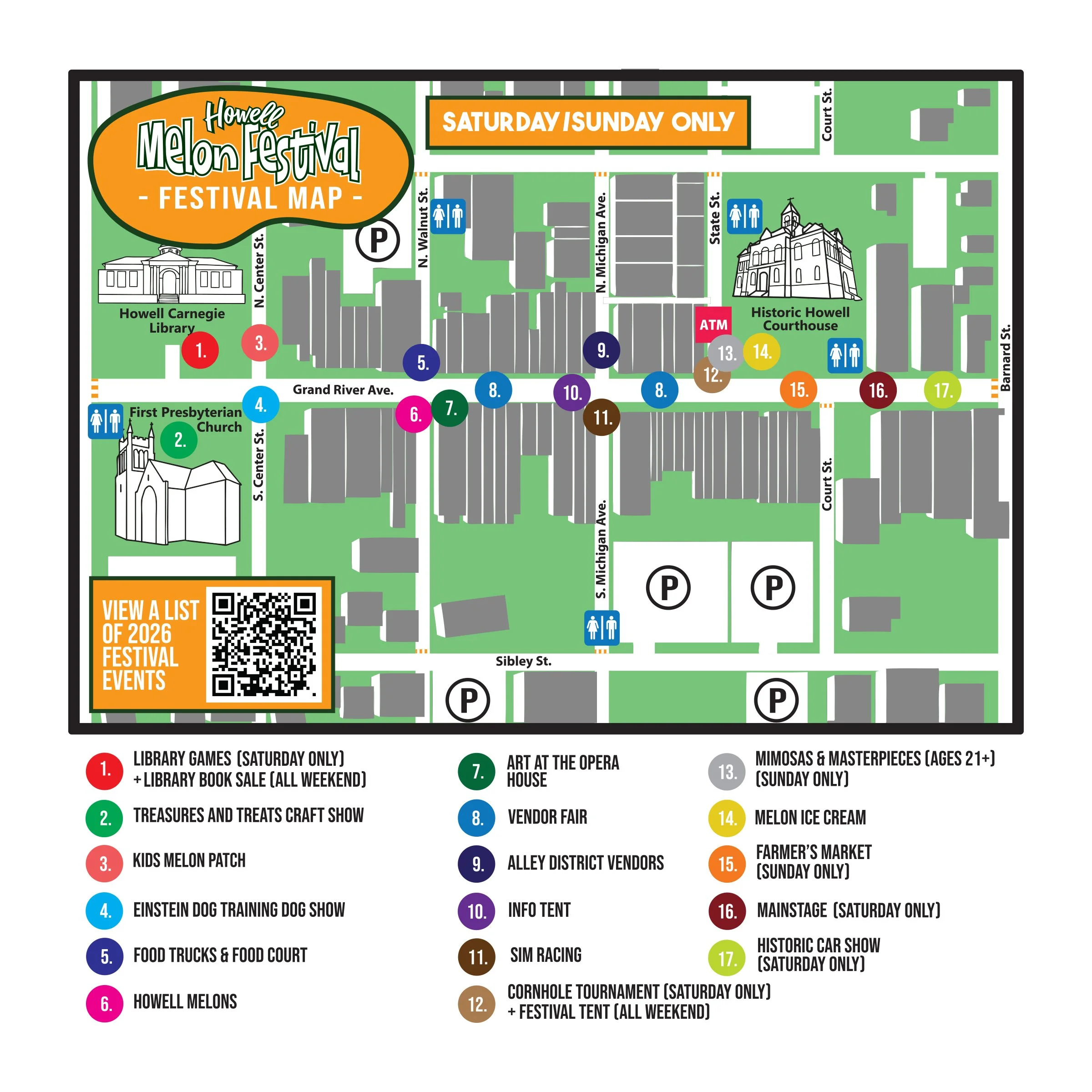 A map of the 2026 Howell Melon Festival footprint.