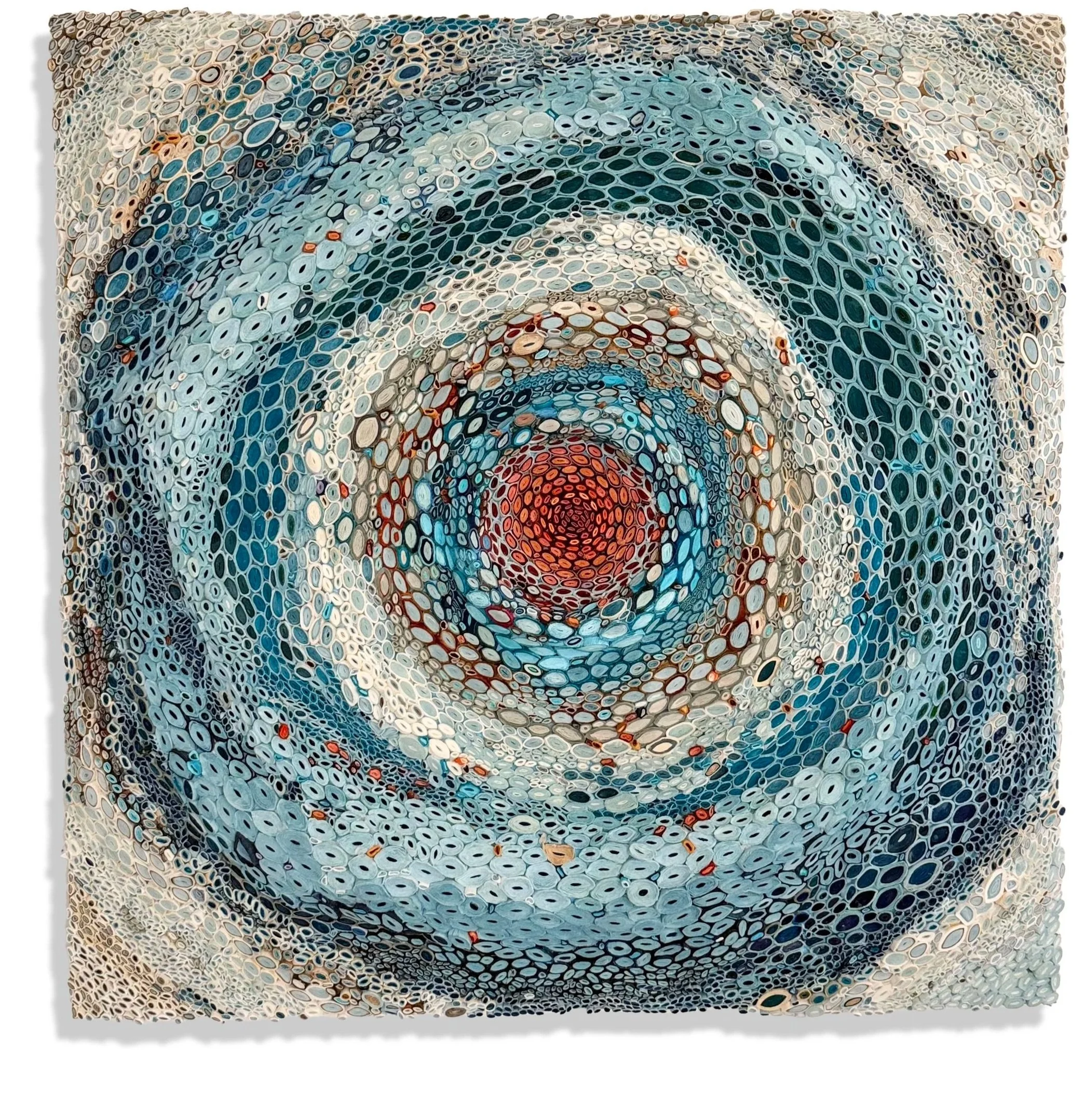 Tidal Memory   
33" x 33" x 3"  
mulberry paper, chiri, acrylic