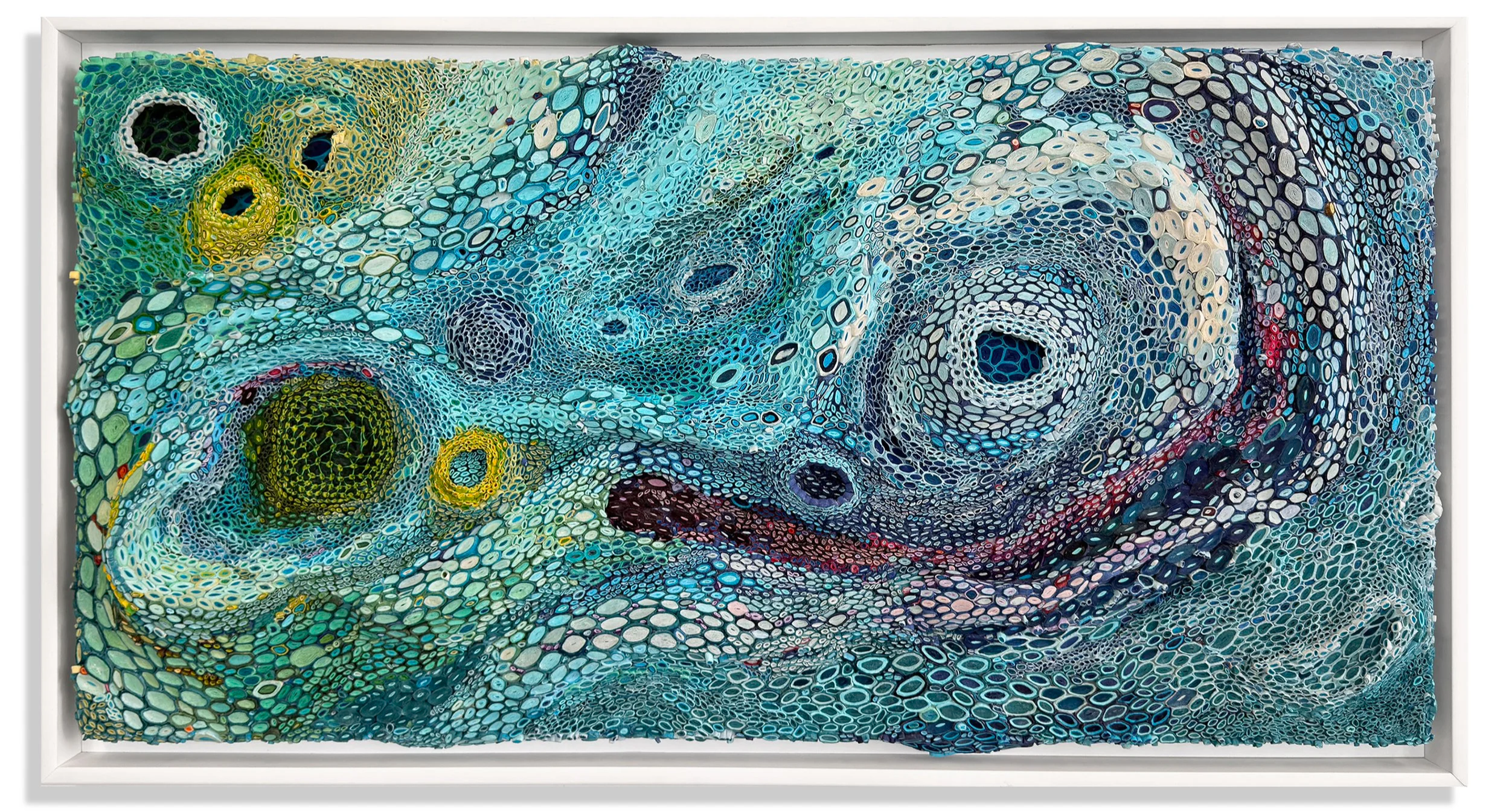 Coalesce  
24" x 48" x 3"  
mulberry paper, copper wire on wood