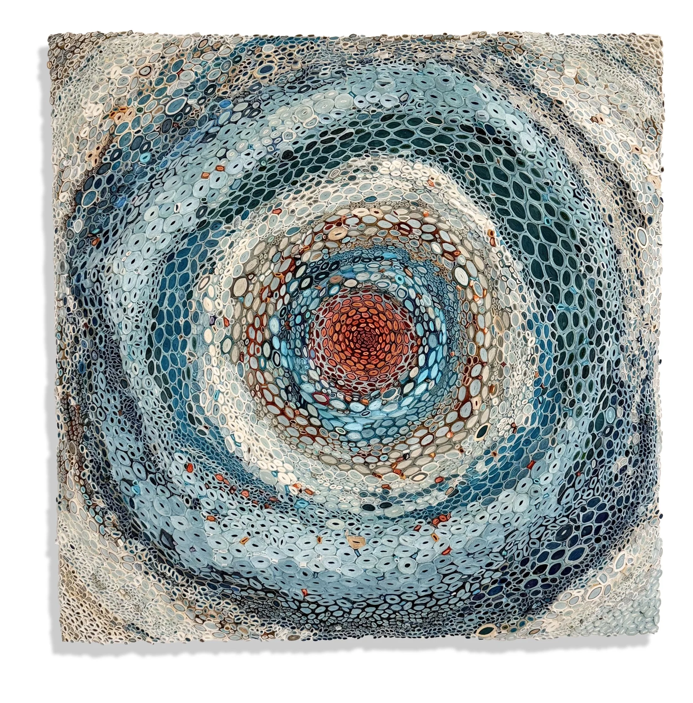 Tidal Memory   
33" x 33" x 3"  
mulberry paper, chiri, acrylic