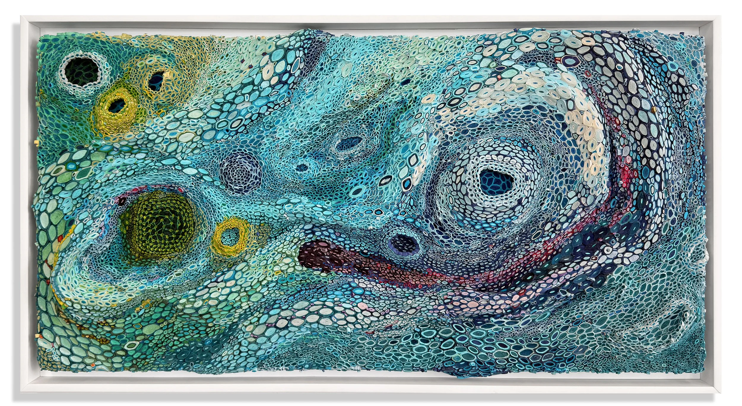 Coalesce  
24" x 48" x 3"  
mulberry paper, copper wire on wood