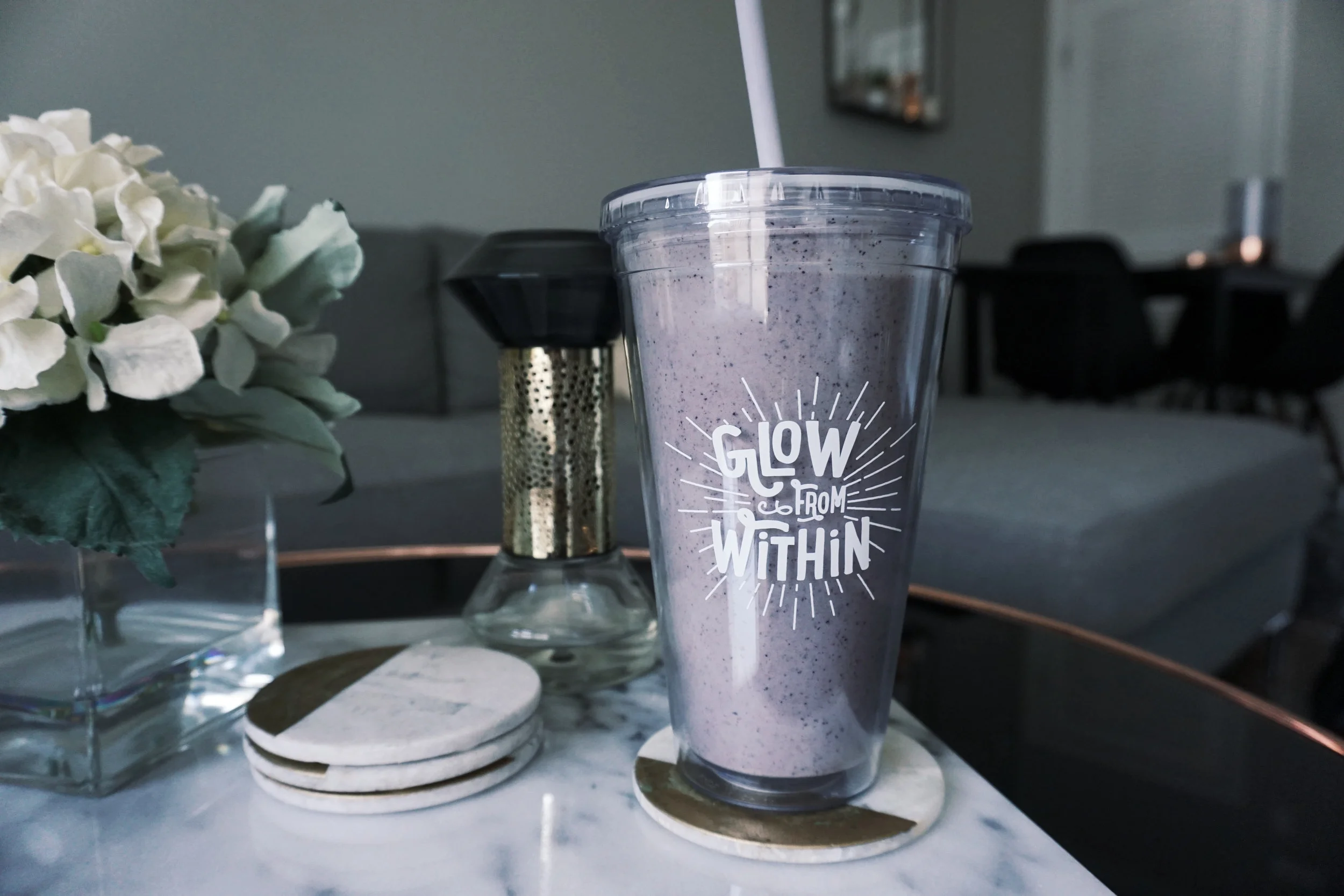 BLUEBERRY ALMOND BUTTER PROTEIN SMOOTHIE