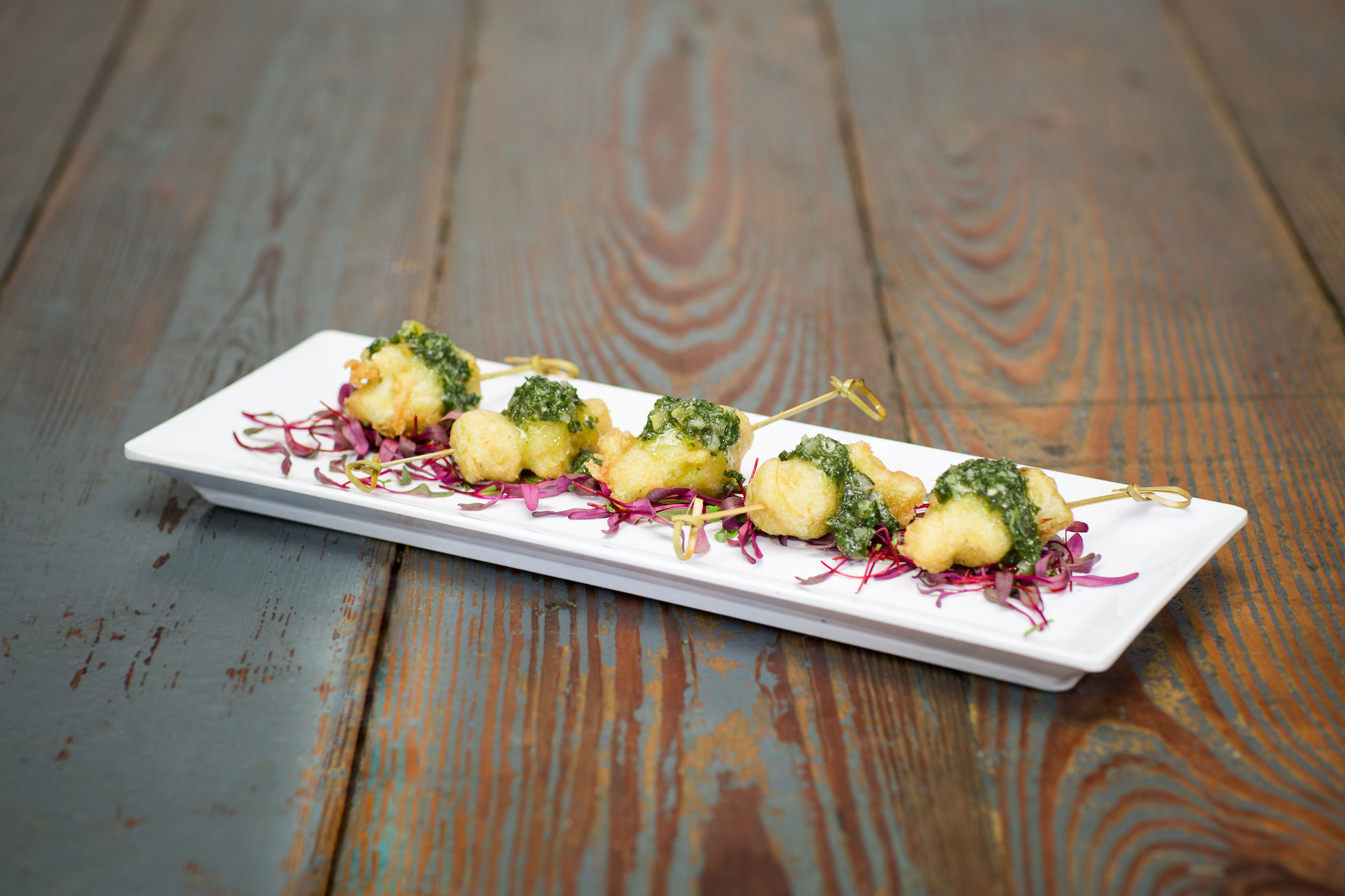 Artichoke Hearts & Cauliflower Fritters (V) - Hors d’ Oeuvres