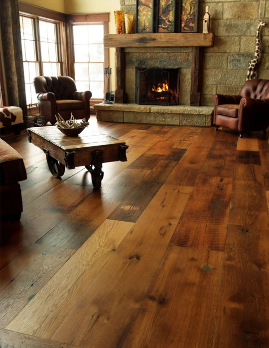 Antique Oak Boardwalk Hardwood Floors, Rustic Hardwood Flooring