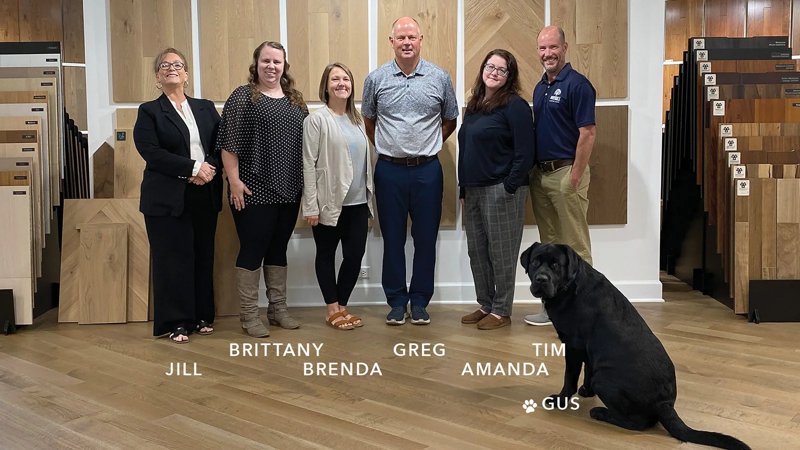 The Boardwalk Design Center Team: Greg, Amanda, Brenda, Brittany, Jill, Tim, and Gus!