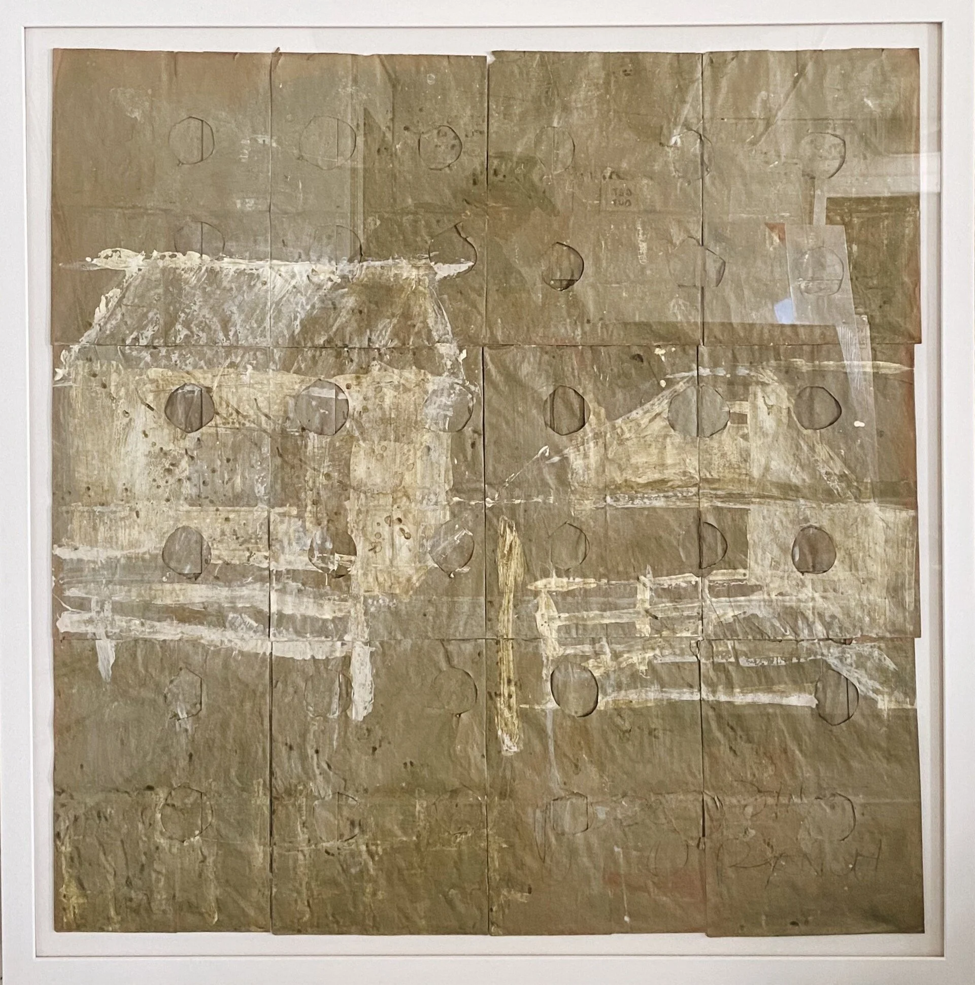  House paint and graphite on paper assemblage in custom frame  46.75 x 47.75  inquiries to  SHOPPE AMBER INTERIORS    sold  