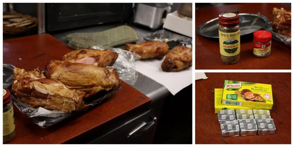  Some of Gunnar's ingredients. I asked if he prefers any specific brands of bouillon or spices, but he doesn't necessarily have preferences for those ingredients. The yellow peas, however, he gets only from a Scandinavian food source like Ikea or Sca